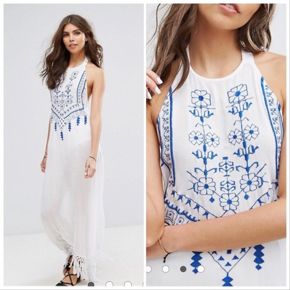 ASOS Other - Akasa Embroidered Beach Maxi Dress Beach Coverup